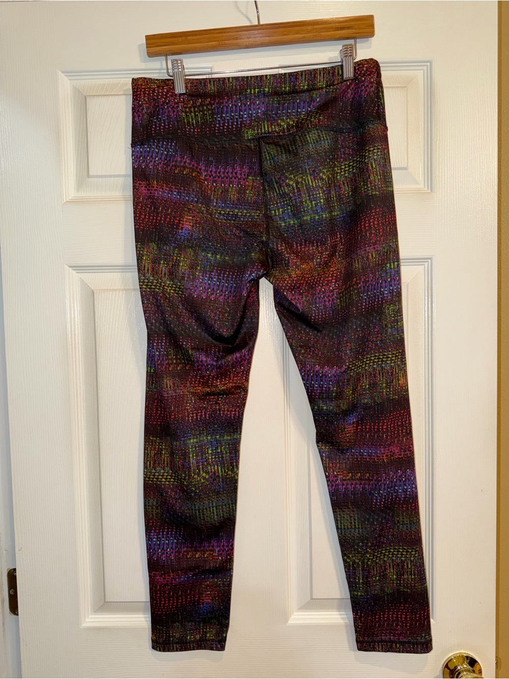 RBX Women's Multicolor Pixel-Print Leggings — Purple, Green & Black - Picture 4 of 6